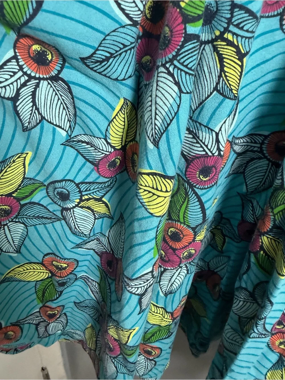 Tea Collection Teal Floral Scoop-Neck Dress